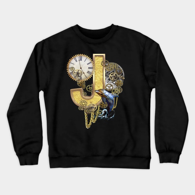 Steampunk-Birthday Capital letter J Crewneck Sweatshirt by Nadine8May